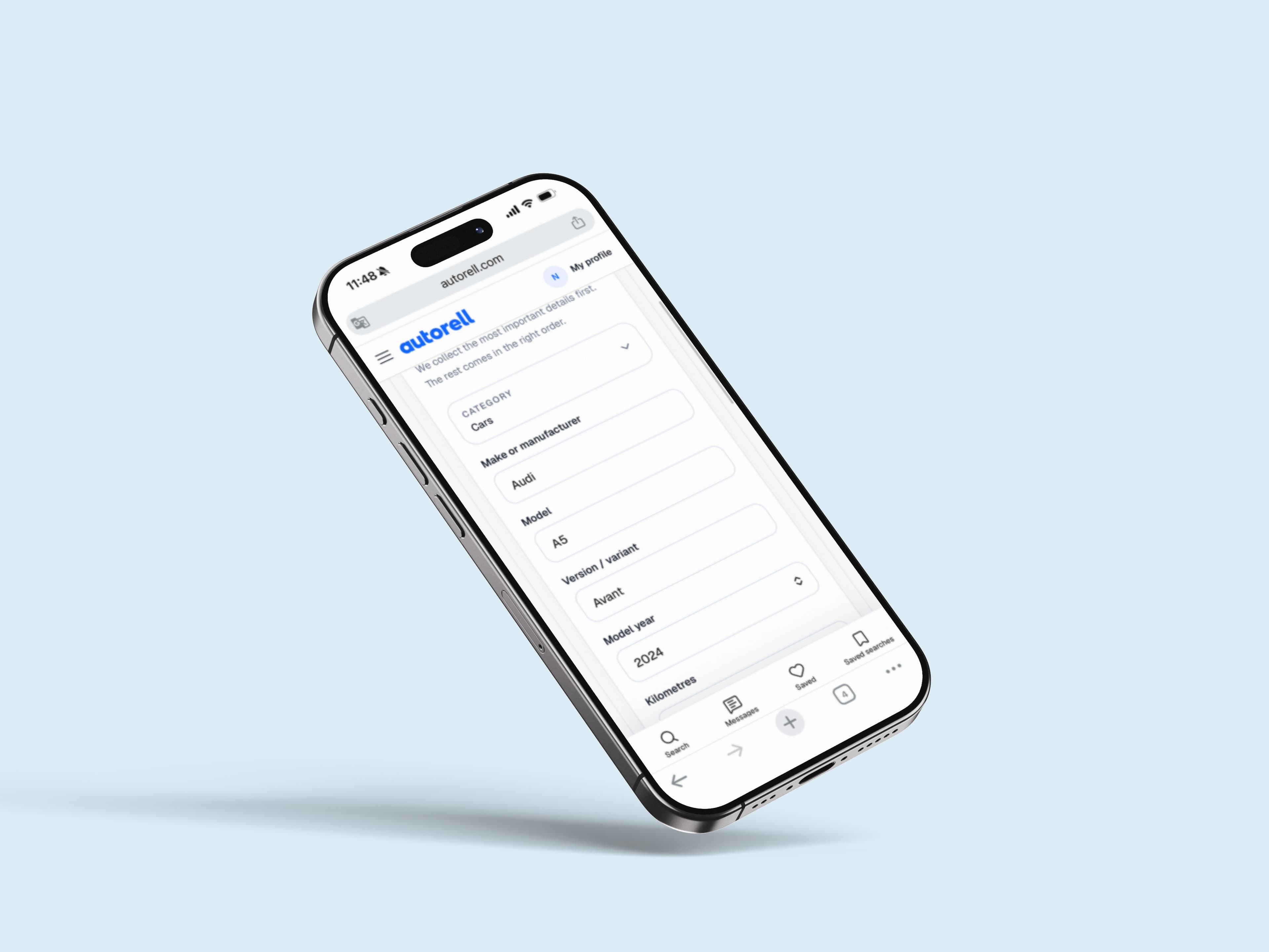 Autorell advertentieflow op een iPhone